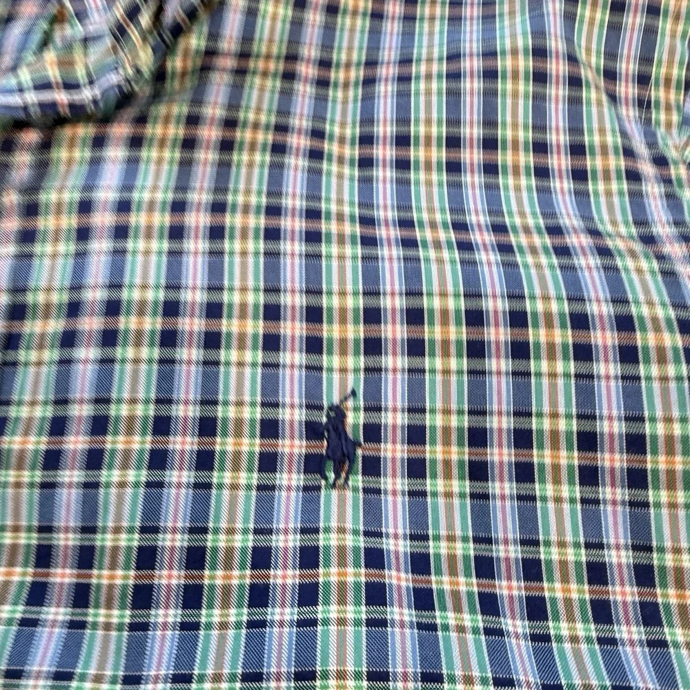 Polo Ralph Lauren Colorful Plaid‎ Twill Cotton Slim Fit Button Down Shirt XXL